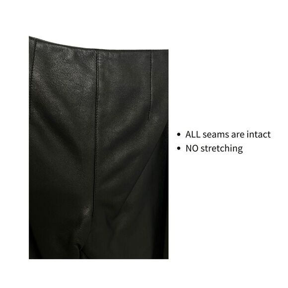 Bebe Vintage 100% Genuine Authentic Black Soft Leather Biker Pants Women Size 0 - Picture 5 of 5